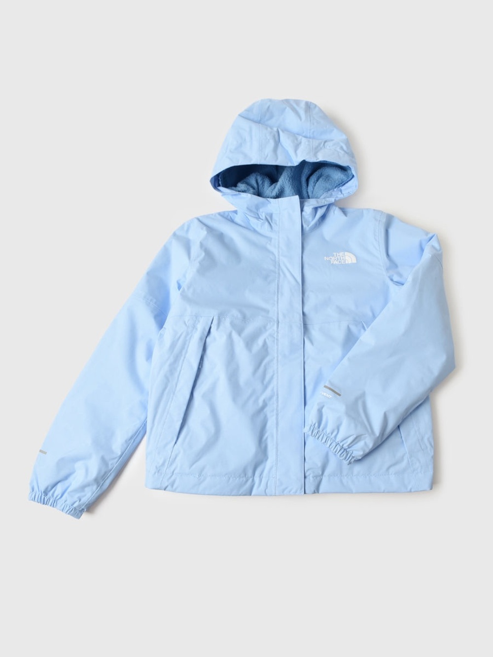 🌧️The North Face🌧️ Kids Light Blue Hooded Rain Jacket. Size 7/8